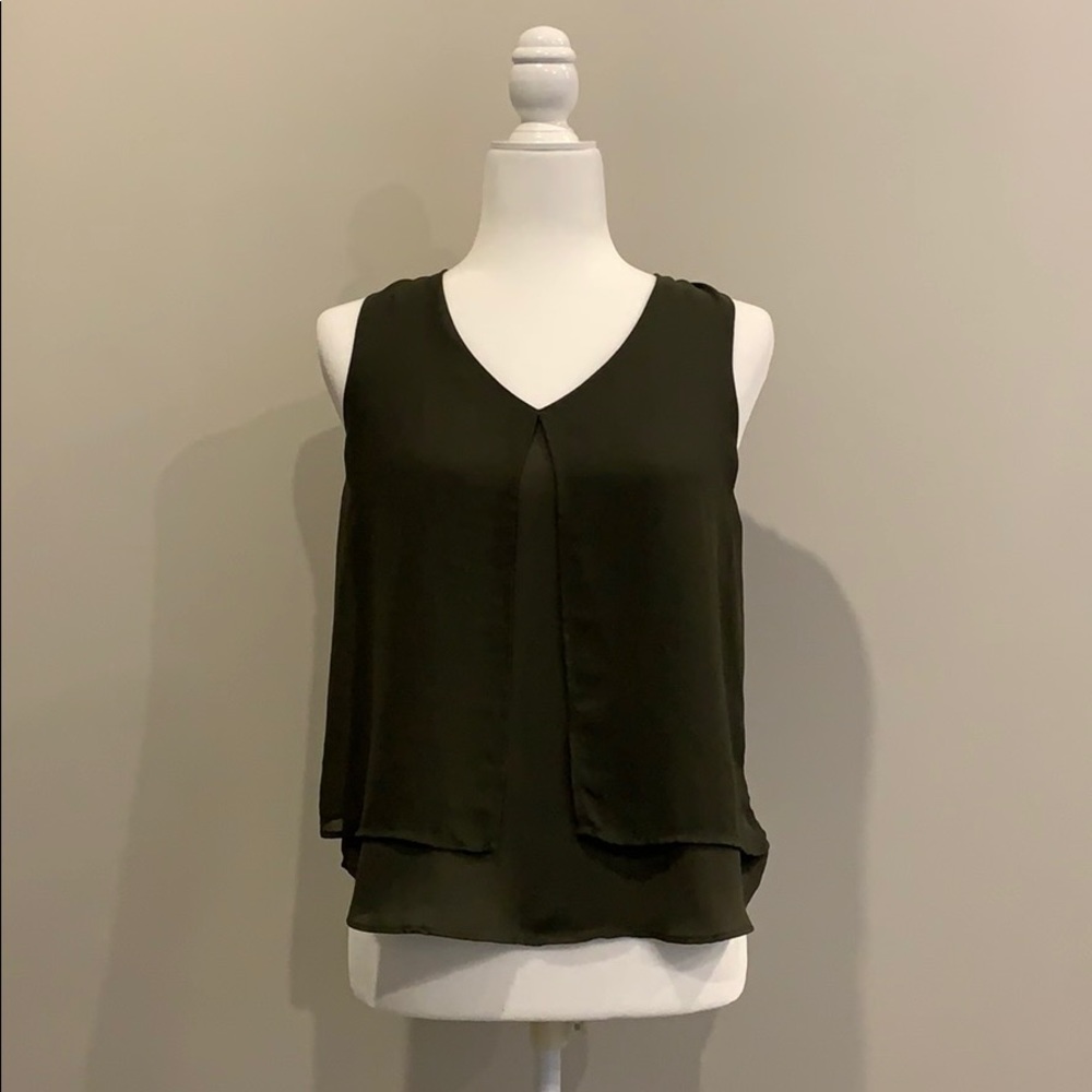 Forever 21 army green blouse tank